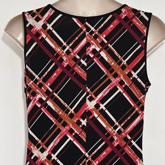 Luxology Women Dress 16 Black Red Jersey Knit Asymmetrical Hem Whimsigoth Grunge - Picture 6 of 14